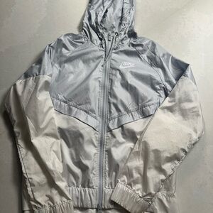 Nike Metallic Silver and White Jacket